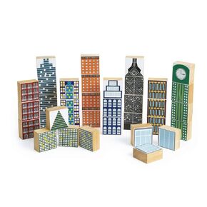 Excellerations 2-3/10 inch Sq. Wooden Skyscraper Block Play Set, 35 Pieces, Preschool Educational Toys, Ages 3 and Up