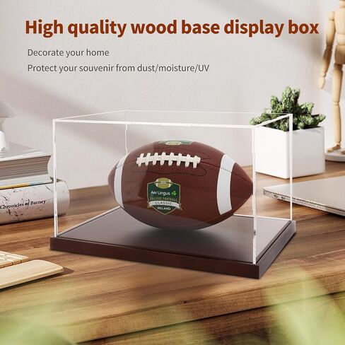 Clear Acrylic Display Box Showcase for Baseball,Acrylic Display Case with Solid Built-in Wooden Base(4x4x4 inch; 10x10x10 cm) in Saudi Arabia