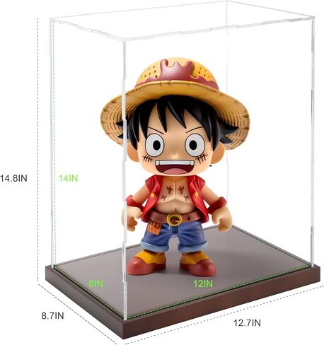 Clear Acrylic Display Box Showcase for Baseball,Acrylic Display Case with Solid Built-in Wooden Base(4x4x4 inch; 10x10x10 cm) in Saudi Arabia