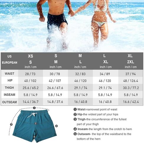 Arcweg Mens Swim Trunks Quick Dry Beach Swim Shorts with Compression Liner 5.5" Inseam Swimwear Bathing Suit in Saudi Arabia