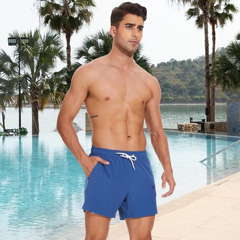 Arcweg Mens Swim Trunks Quick Dry Beach Swim Shorts with Compression Liner 5.5" Inseam Swimwear Bathing Suit in Saudi Arabia