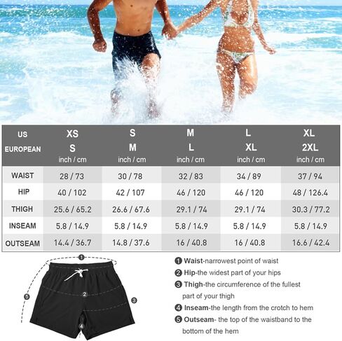 Arcweg Mens Swim Trunks Quick Dry Beach Swim Shorts with Compression Liner 5.5" Inseam Swimwear Bathing Suit in Saudi Arabia