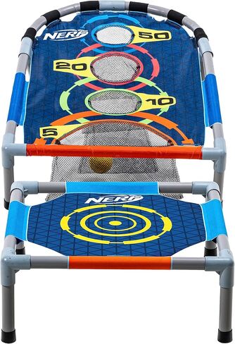 مجموعة ألعاب NERF Kids Bounce N Score Target Toss Game - لعبة هدف ارتداد الكرة الإسفنجية للأطفال بعمر 6 سنوات فما فوق - (6) كرات إسفنجية نطاطة و(1) هدف تسجيل متضمن in Saudi Arabia