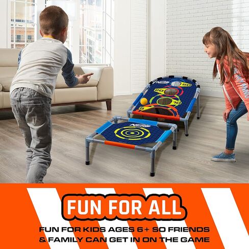 مجموعة ألعاب NERF Kids Bounce N Score Target Toss Game - لعبة هدف ارتداد الكرة الإسفنجية للأطفال بعمر 6 سنوات فما فوق - (6) كرات إسفنجية نطاطة و(1) هدف تسجيل متضمن in Saudi Arabia
