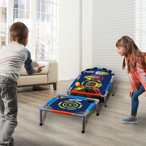 مجموعة ألعاب NERF Kids Bounce N Score Target Toss Game - لعبة هدف ارتداد الكرة الإسفنجية للأطفال بعمر 6 سنوات فما فوق - (6) كرات إسفنجية نطاطة و(1) هدف تسجيل متضمن in Saudi Arabia