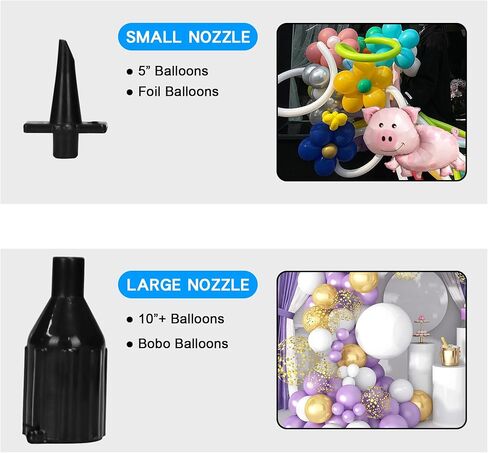 مضخة بالونات كهربائية، قطعتان من ملحقات فوهة مضخة البالونات B322، بالون سحري قابل للنفخ بشريط 360/360، بالون من فيلم الألومنيوم. بالونات مستديرة قابلة للنفخ أكبر من عشر بوصات in Kuwait