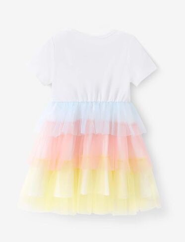 PATPAT Toddler Little Girls Dresses Short Sleeve Princess Tulle Skirt Birthday Party Cake Tutu Dress for Girls in Saudi Arabia