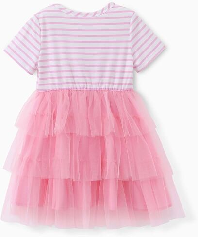PATPAT Toddler Little Girls Dresses Short Sleeve Princess Tulle Skirt Birthday Party Cake Tutu Dress for Girls in Saudi Arabia