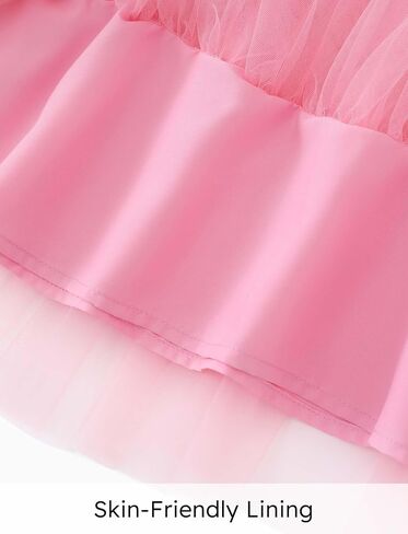 PATPAT Toddler Little Girls Dresses Short Sleeve Princess Tulle Skirt Birthday Party Cake Tutu Dress for Girls in Saudi Arabia