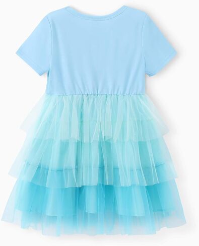 PATPAT Toddler Little Girls Dresses Short Sleeve Princess Tulle Skirt Birthday Party Cake Tutu Dress for Girls in Saudi Arabia
