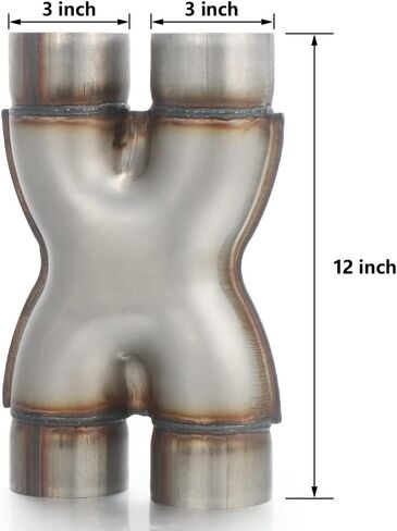 LCGP الفولاذ المقاوم للصدأ العادم X الأنابيب 3 "واحد إلى 3" طول موصل محول العادم المزدوج 10" in Kuwait