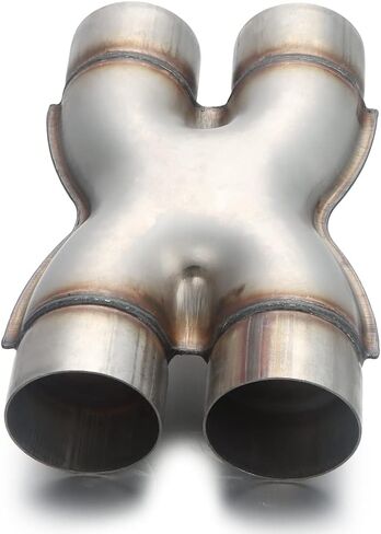 LCGP الفولاذ المقاوم للصدأ العادم X الأنابيب 3 "واحد إلى 3" طول موصل محول العادم المزدوج 10" in Kuwait