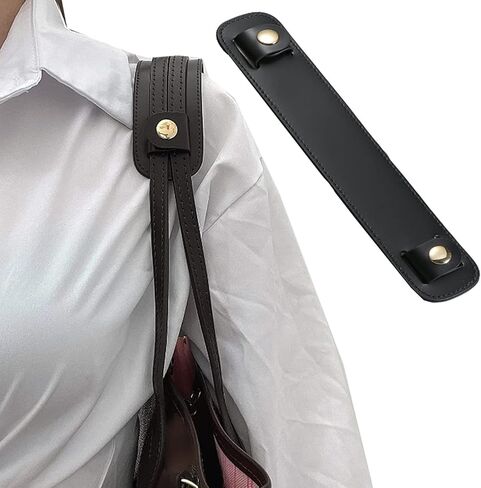 PU Leather Shoulder Strap Pad,Detachable Soft Leather Strap Cover,Compatible with Women Tote Purses, Handbag, Satchels,More comfortable to carry (BLACK) in Saudi Arabia
