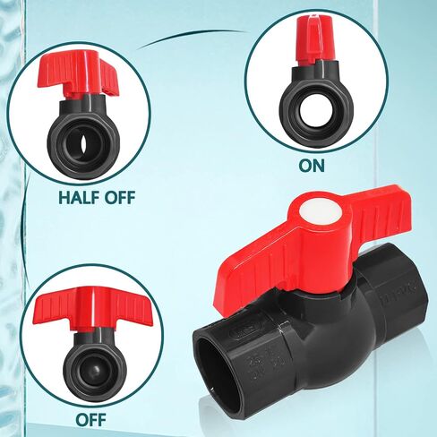 PVC Compact Ball Valve Inline Slip 1 1/4", Compact T-Handle Water Shut-Off Valves,Socket Valve,Pipe Fitting Coupling Adapter for aquarium,Water Treatment,Swimming Pool Equipment (1 1/4 Inch, 1) in Saudi Arabia