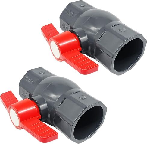 PVC Compact Ball Valve Inline Slip 1 1/4", Compact T-Handle Water Shut-Off Valves,Socket Valve,Pipe Fitting Coupling Adapter for aquarium,Water Treatment,Swimming Pool Equipment (1 1/4 Inch, 1) in Saudi Arabia
