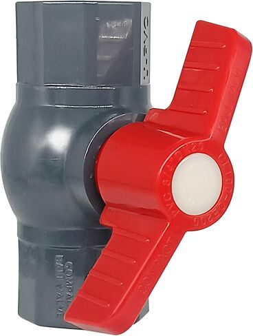 PVC Compact Ball Valve Inline Slip 1 1/4", Compact T-Handle Water Shut-Off Valves,Socket Valve,Pipe Fitting Coupling Adapter for aquarium,Water Treatment,Swimming Pool Equipment (1 1/4 Inch, 1) in Saudi Arabia