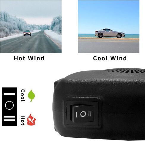 Car Heater,CHELIYA Portable 12V 150W 2 in 1 Auto Car Heater Cooling Fan Defroster Defrost Windscreen Window Demister,Black in Saudi Arabia