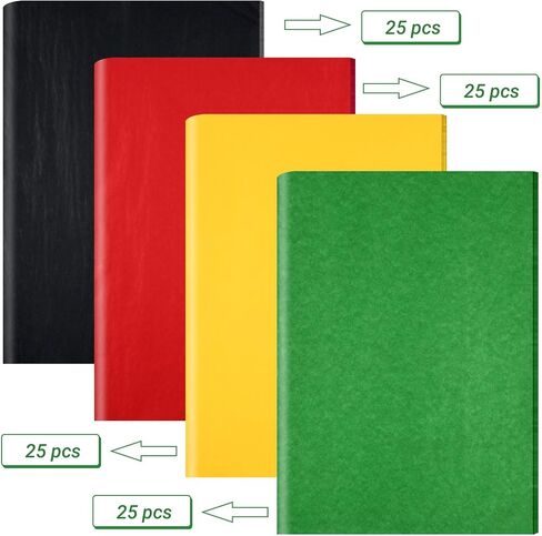 Bolsome 100 Sheets Black Yellow Red Green Tissue Paper for Gift Bags Juneteenth Theme Assorted Color Tissue Paper for Gift Wrapping for National Black History Party DIY Craft in Saudi Arabia