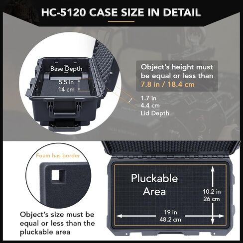 Lykus Large High Waterproof Case with Foam Insert, Various Sizes, IP66 Splash-Proof, Suitable for Cameras, Lenses, Electronic Equipment and More in Saudi Arabia