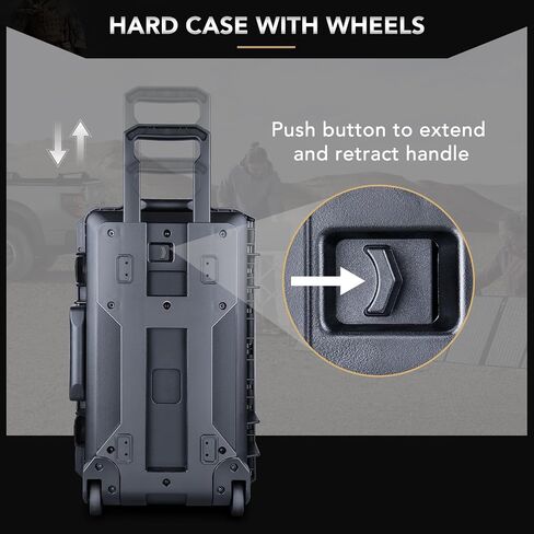 Lykus Large High Waterproof Case with Foam Insert, Various Sizes, IP66 Splash-Proof, Suitable for Cameras, Lenses, Electronic Equipment and More in Saudi Arabia