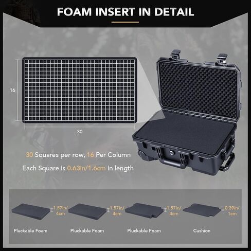 Lykus Large High Waterproof Case with Foam Insert, Various Sizes, IP66 Splash-Proof, Suitable for Cameras, Lenses, Electronic Equipment and More in Saudi Arabia