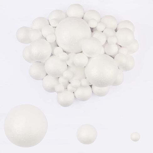 LOMIMOS 24pcs 4 Inch Foam Balls, White Craft Balls for Arts & Crafts DIY Cratfs School Projects Christmas Easter Home Party Decoration in Saudi Arabia