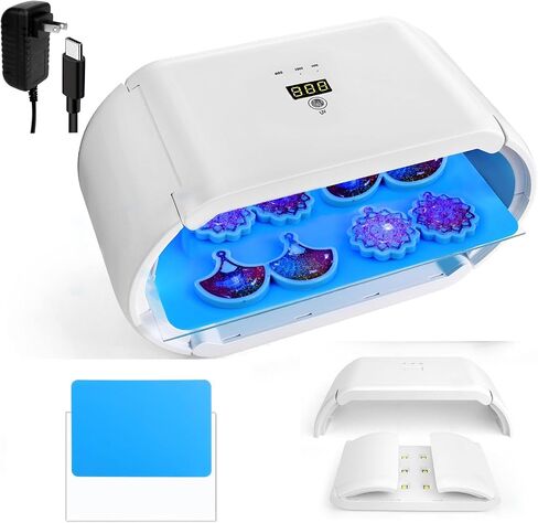 Mity rain Two Sides UV Light for Resin, UV Resin Light with 48 LED Beads Faster Curing，Foldable 72W UV Resin Lamp Split Usageable UV Light for Resin Curing Adjustable Time Digital Display in Saudi Arabia