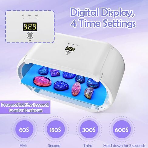 Mity rain Two Sides UV Light for Resin, UV Resin Light with 48 LED Beads Faster Curing，Foldable 72W UV Resin Lamp Split Usageable UV Light for Resin Curing Adjustable Time Digital Display in Saudi Arabia
