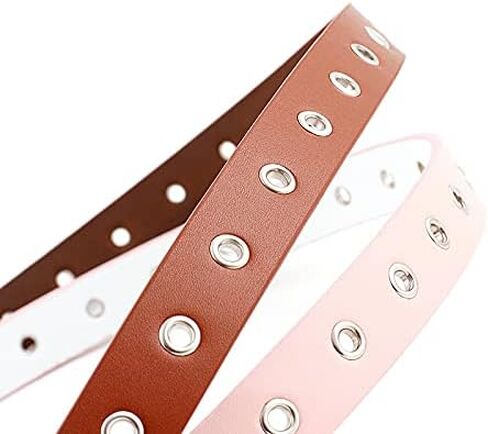 Women Grommet Belt Rock Jeans Belts for Men Leather Punk Belt in Saudi Arabia