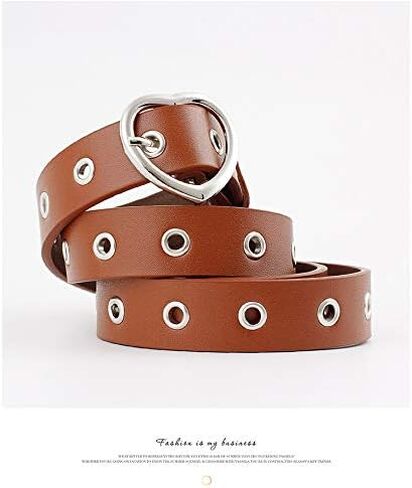 Women Grommet Belt Rock Jeans Belts for Men Leather Punk Belt in Saudi Arabia