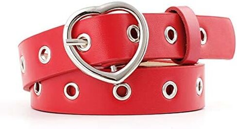 Women Grommet Belt Rock Jeans Belts for Men Leather Punk Belt in Saudi Arabia