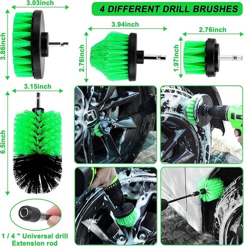 مجموعة فرش تفصيل السيارة مكونة من 29 قطعة، طقم تفصيل السيارة، مجموعة فرش حفر تفصيل السيارات، طقم وسادات تلميع وتلميع السيارة، طقم غسيل تنظيف السيارة للداخلية والخارجية والعجلات والسجاد والحمام in Kuwait