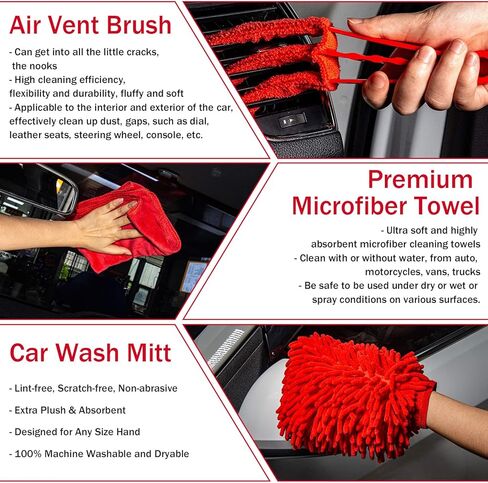مجموعة فرش تفصيل السيارة 12 قطعة، طقم تفصيل السيارة، طقم أدوات تنظيف السيارة، مجموعة فرش الحفر لتفصيل السيارة، طقم وسادات إسفنجة لتلميع السيارة، طقم أدوات تنظيف السيارة للداخلية والخارجية والعجلات والإطارات in Kuwait