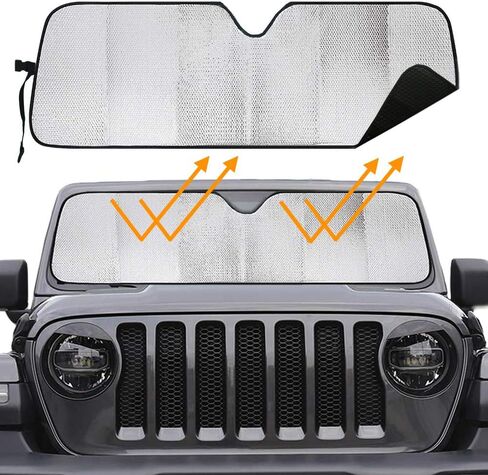 Big Hippo Windshield Sun Shade for 2007-2023 Wrangler Rubicon Sahara TJ JK JKU 2 & 4 Door-Blocks UV Rays Sun Visor Protector,Car Sun Shade Keep Your Vehicle Cool,Car Window Shade in Saudi Arabia