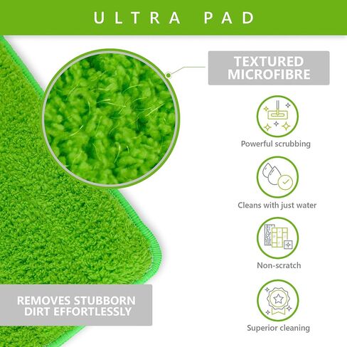 Easy Gleam Ultra PAD. Textured, Non-Scratch Microfiber mop pad. Removes Stubborn Dirt, Suitable for All Floor Types. Washable and Reusable Microfibre Refill pad. 2 Pack. in Saudi Arabia