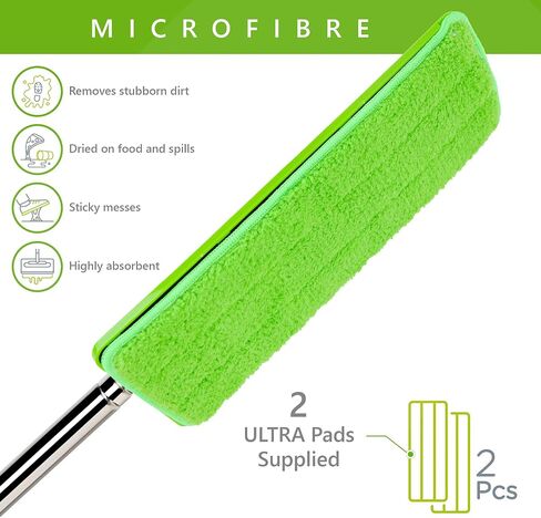 Easy Gleam Ultra PAD. Textured, Non-Scratch Microfiber mop pad. Removes Stubborn Dirt, Suitable for All Floor Types. Washable and Reusable Microfibre Refill pad. 2 Pack. in Saudi Arabia