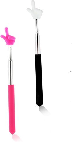 2 Pcs Telescopic Teachers Pointers Extendable Pointer Stick for Classroom Mini Retractable Finger Pointer Stick for Teacher Presentation Displays Classroom Supplies(Black Pink) in Kuwait