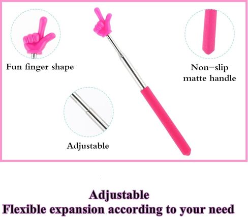 2 Pcs Telescopic Teachers Pointers Extendable Pointer Stick for Classroom Mini Retractable Finger Pointer Stick for Teacher Presentation Displays Classroom Supplies(Black Pink) in Kuwait