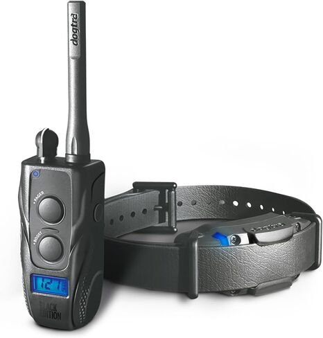 Dogtra 1900s Black Edition مع Boost & Lock - طوق النباح للكلاب الكبيرة، طوق تدريب الكلاب بمدى ميل واحد مع جهاز تحكم عن بعد، طوق صدمات مقاوم للماء بدرجة IPX9K، قابل لإعادة الشحن مع الكهرباء الساكنة والاهتزاز in Kuwait