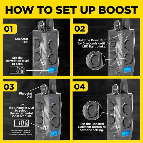 Dogtra 1900s Black Edition مع Boost & Lock - طوق النباح للكلاب الكبيرة، طوق تدريب الكلاب بمدى ميل واحد مع جهاز تحكم عن بعد، طوق صدمات مقاوم للماء بدرجة IPX9K، قابل لإعادة الشحن مع الكهرباء الساكنة والاهتزاز in Kuwait