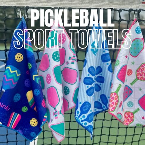 Pickleball Towel, Pickleball Gifts, Paw Print Pickleball Accessories, Microfiber & Cotton Athletic Towels with Carabiner Clip, Pickle Ball Gifts for Women, Pickleball Gear in Saudi Arabia