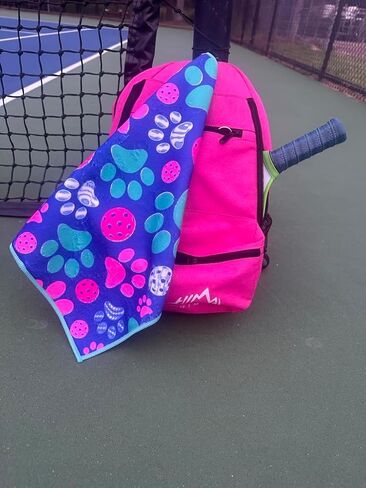 Pickleball Towel, Pickleball Gifts, Paw Print Pickleball Accessories, Microfiber & Cotton Athletic Towels with Carabiner Clip, Pickle Ball Gifts for Women, Pickleball Gear in Saudi Arabia