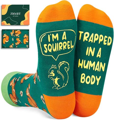 Zmart Funny Squirrel Gifts for Squirrel Lovers, Fun Squirrel Socks for Women Men Mom Dad Him Her Stocking Stuffers in Saudi Arabia