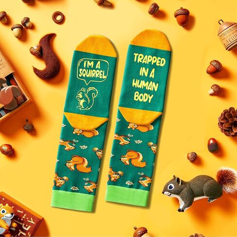 Zmart Funny Squirrel Gifts for Squirrel Lovers, Fun Squirrel Socks for Women Men Mom Dad Him Her Stocking Stuffers in Saudi Arabia