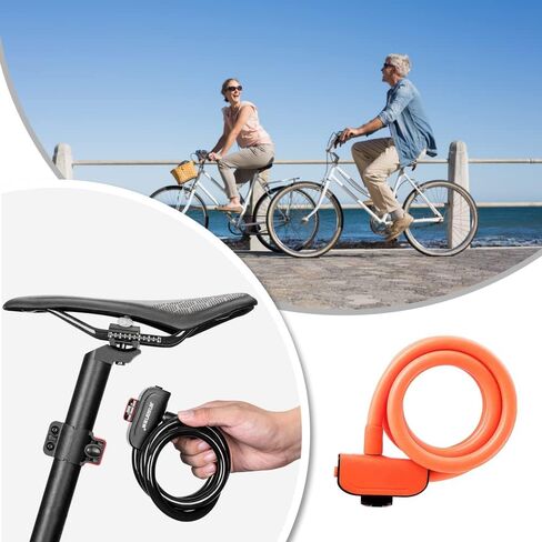 Bicycle Lock Heavy Duty Bike Cable Lock Portable Lock Coil Cable for Bike Electric Bike Strollers in Kuwait