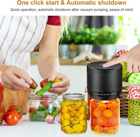 Electric Mason Jar Vacuum Sealer Kit for Wide Mouth Regular Mouth Mason Jars（Black+Red） in Saudi Arabia