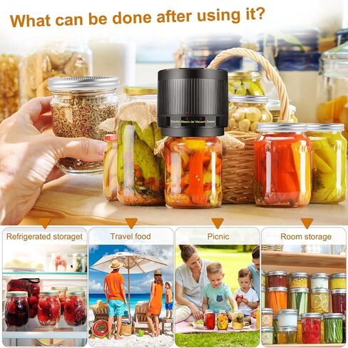 Electric Mason Jar Vacuum Sealer Kit for Wide Mouth Regular Mouth Mason Jars（Black+Red） in Saudi Arabia