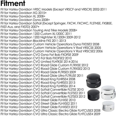 Rear Axle Cap Nut Covers, Motorcycle Rear Axle Cover Cap Nut Bolt Kit, Compatible with Harley Touring Electra Road Glide Softail - Silver in Saudi Arabia