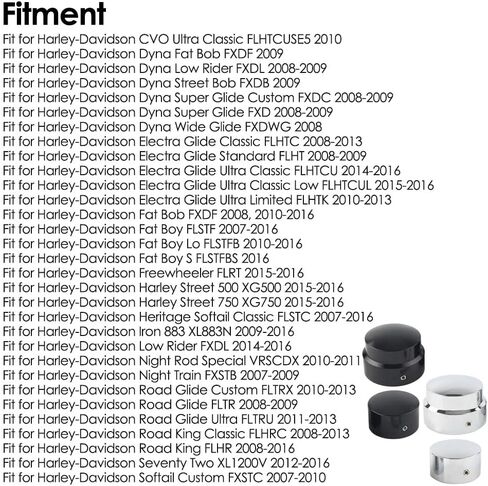 Rear Axle Cap Nut Covers, Motorcycle Rear Axle Cover Cap Nut Bolt Kit, Compatible with Harley Touring Electra Road Glide Softail - Silver in Saudi Arabia