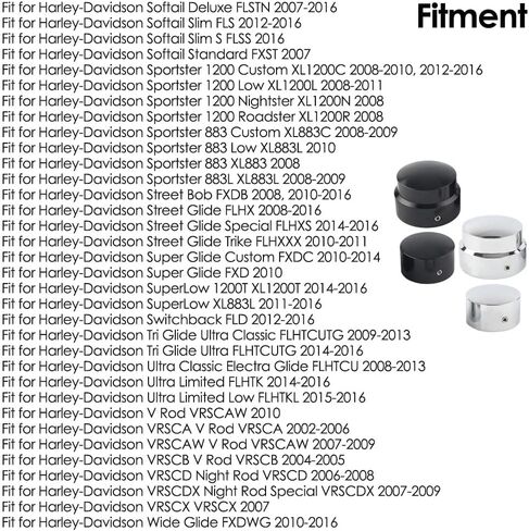Rear Axle Cap Nut Covers, Motorcycle Rear Axle Cover Cap Nut Bolt Kit, Compatible with Harley Touring Electra Road Glide Softail - Silver in Saudi Arabia